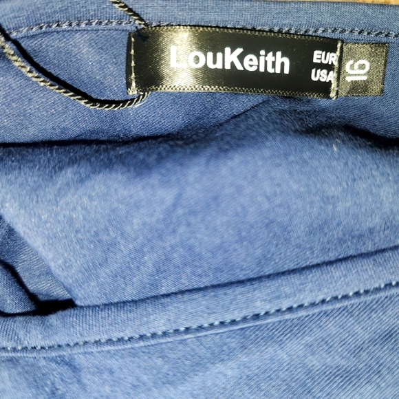 LouKeith Vestido sin mangas floral azul marino y blanco, talla 16 - Picture 4 of 6